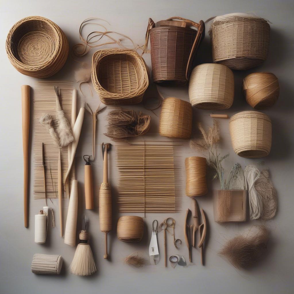 Basket Weaving Materials and Tools