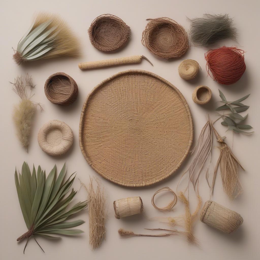 Natural materials used in Southwest basket weaving