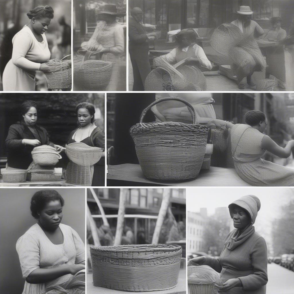 Historical Photos of Basket Weaving in New York City