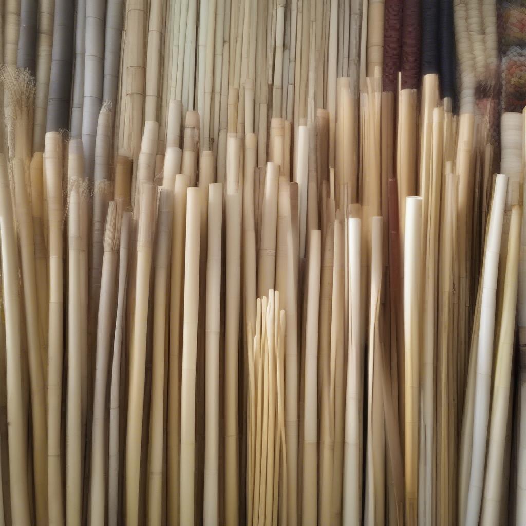 Various types of reed for basket weaving