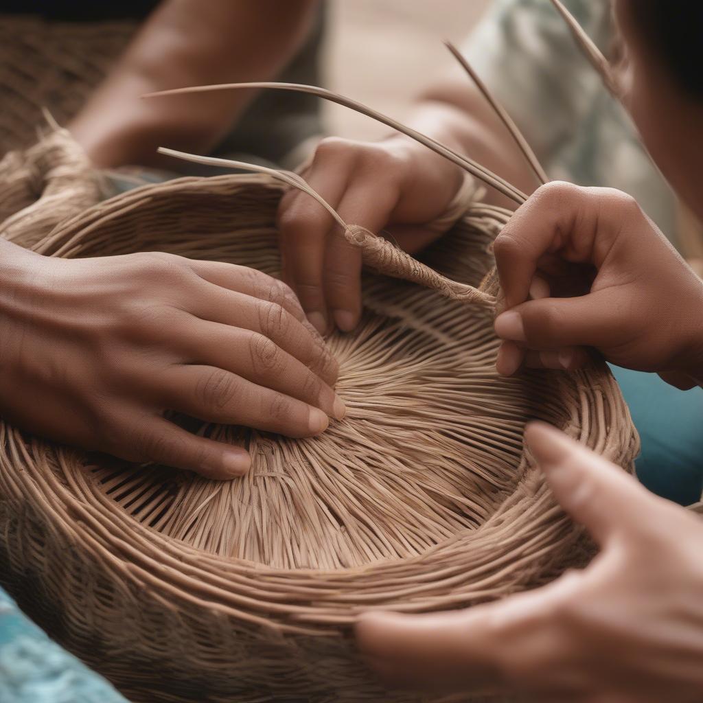 Basket Weaving Techniques: A Close-Up View of Different Weaving Patterns and Materials