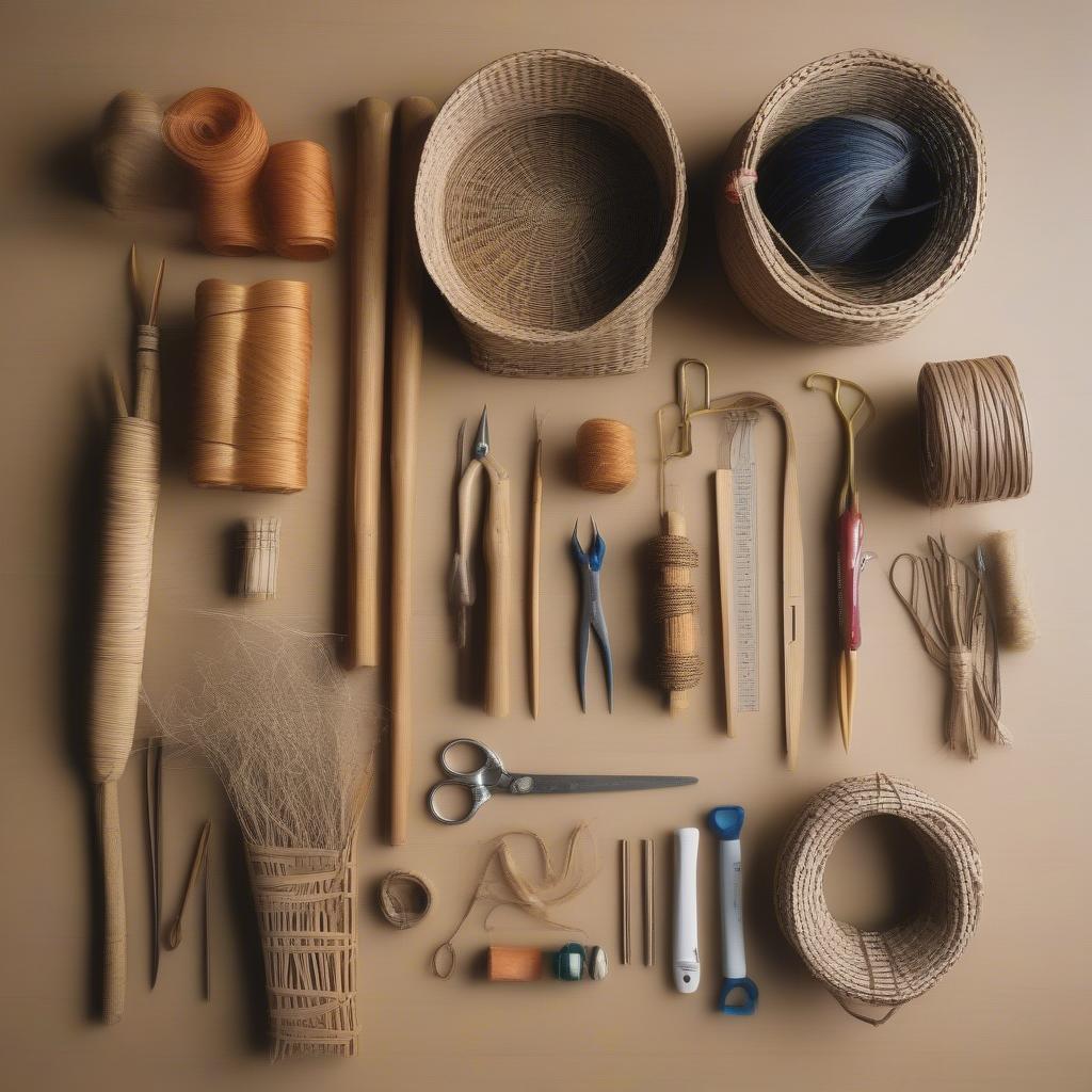 Basket Weaving Tools and Materials