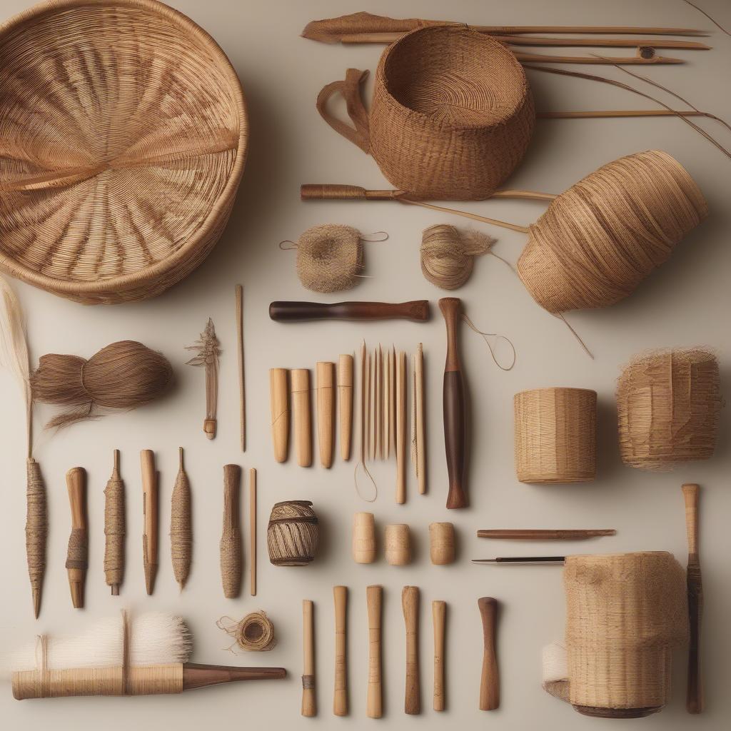 Basket Weaving Tools and Materials