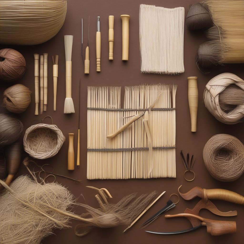 Basket Weaving Tools and Materials