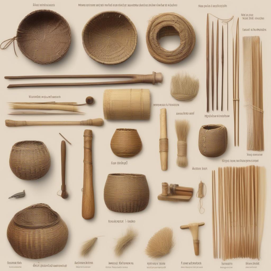 Display of Tools and Materials used in Basket Weaving