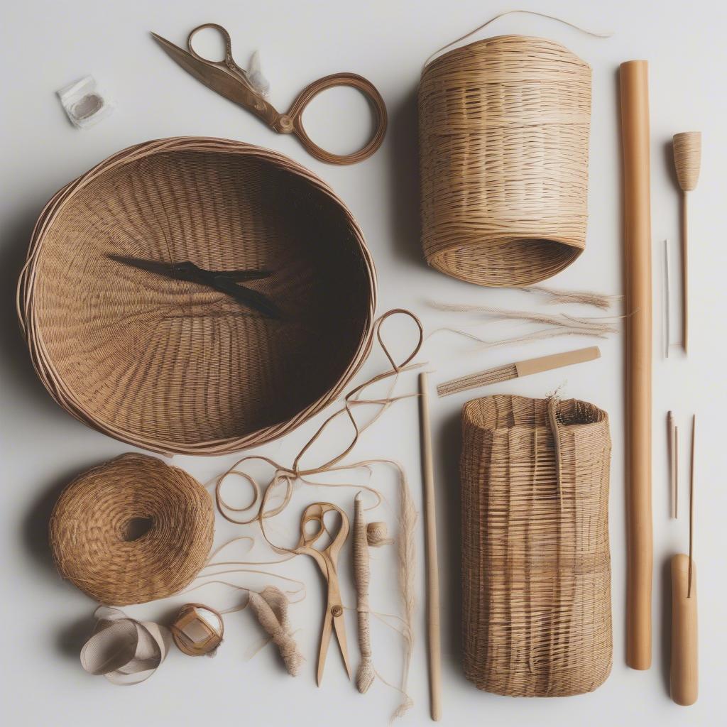 Basket Weaving Tools and Materials