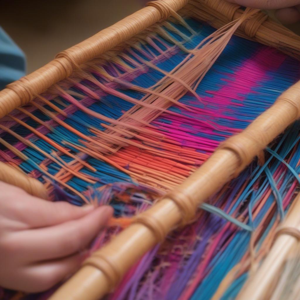 Basket Weaving with Over Dyed Reed