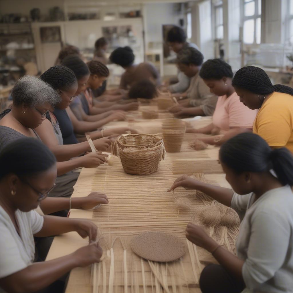 Basket Weaving Workshop Scene