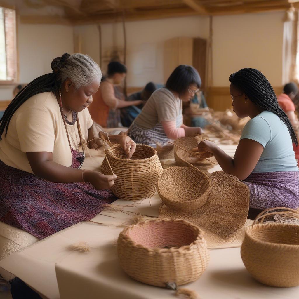 Basket weaving workshop in Ontario