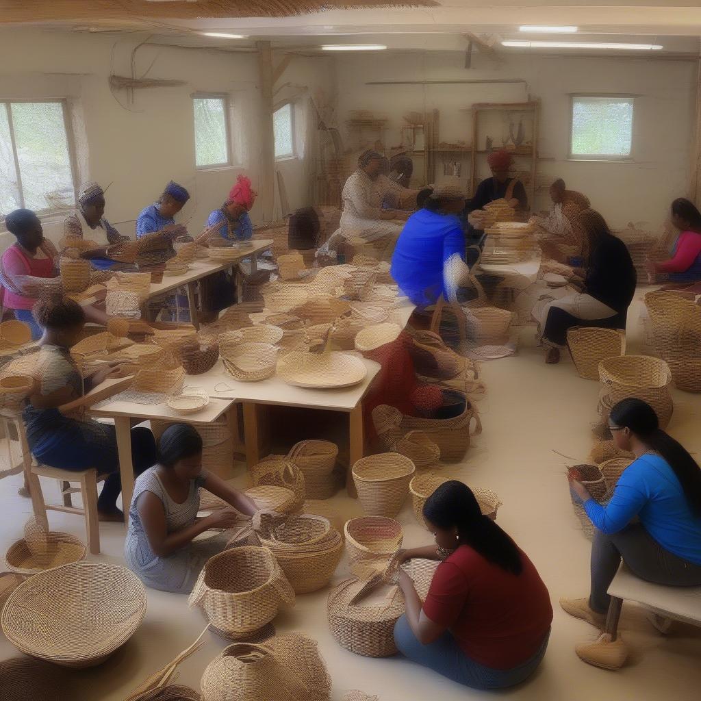 Basket Weaving Workshop Scene