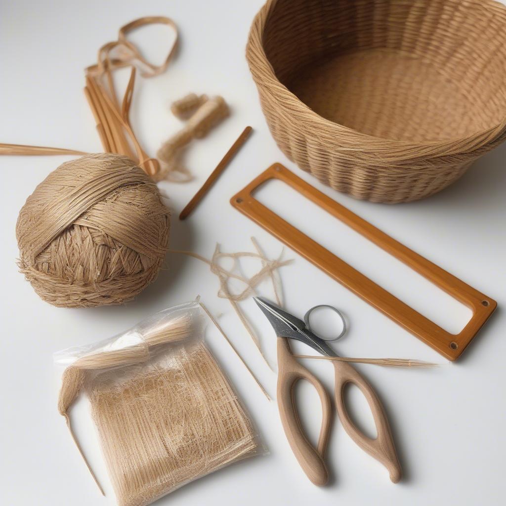 Beginner's Basket Weaving Kit: Essential tools and materials for getting started with basket weaving.