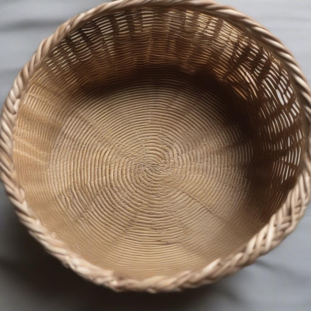 Beginner basket weaving project with a simple design