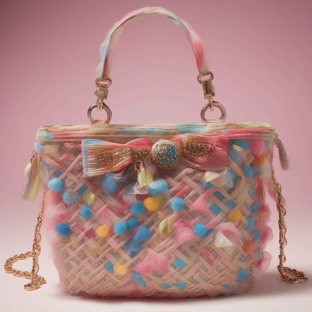 Betsey Johnson Basket Weave Organza Bag