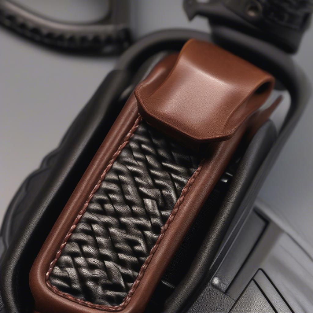 Bianchi Elite Radio Holder with Basket Weave Leather Detail