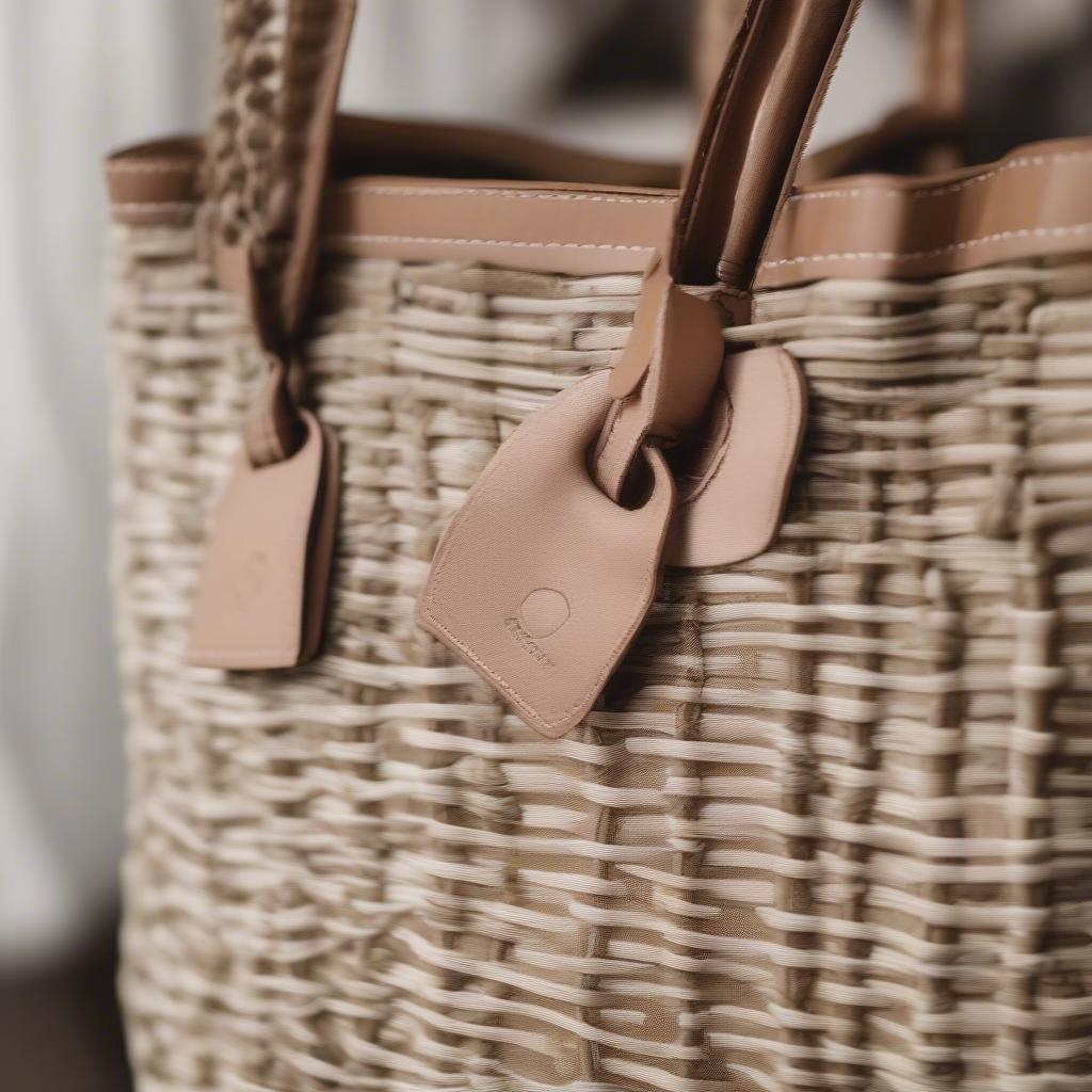 Bicolor Woven Tote Bag Made from Natural Fibers