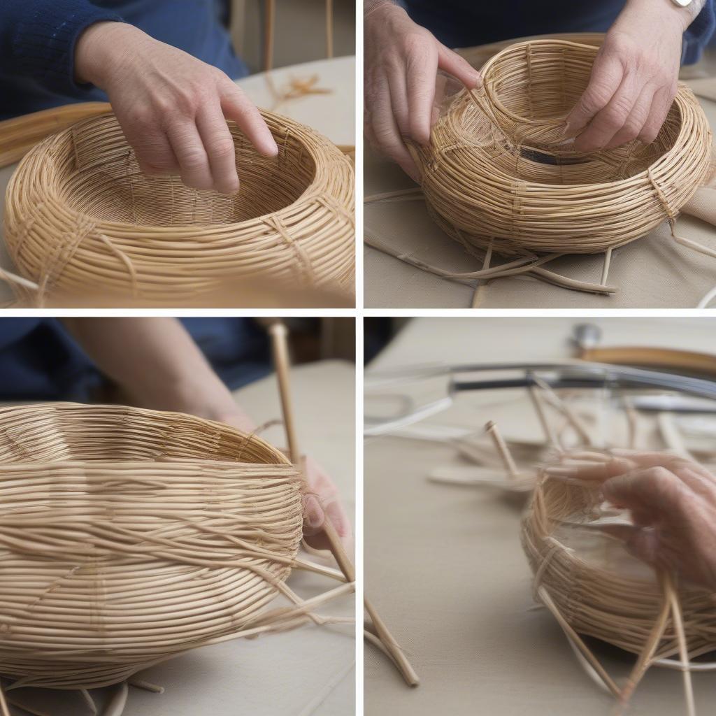 Weaving the Base of a Bicycle Basket