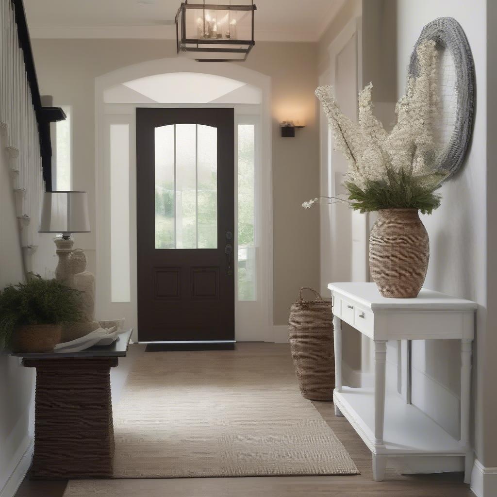 Big Basket Weave Vase in an Entryway