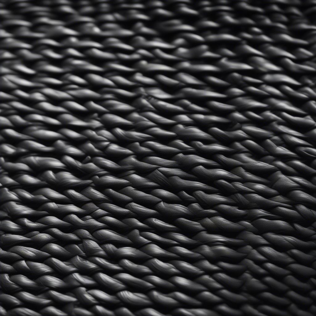 Close-up of Black Alice Woven Basket Weave Shoes Showing Intricate Detail