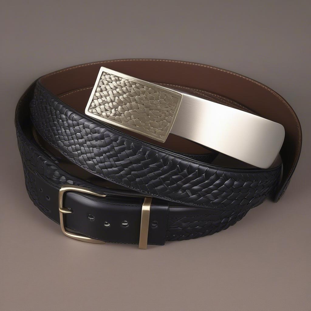 Different Styles of Black Basket Weave Belts