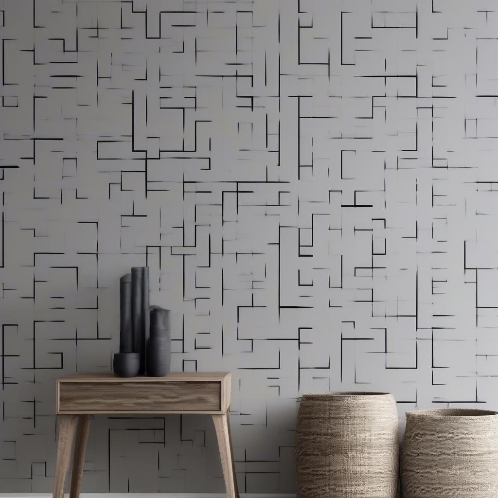 Black Basket Weave Vinyl Wall Decal