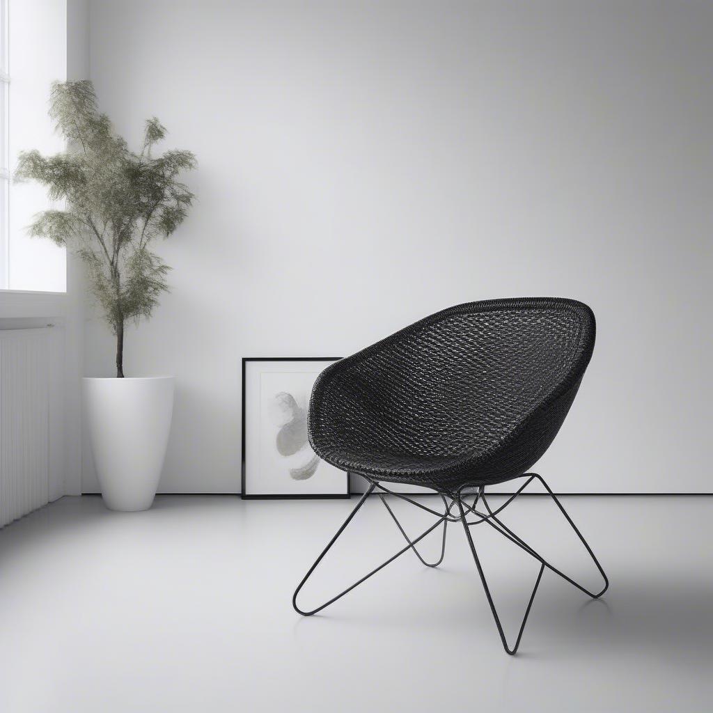 Black Weave Chair in a Minimalist Room