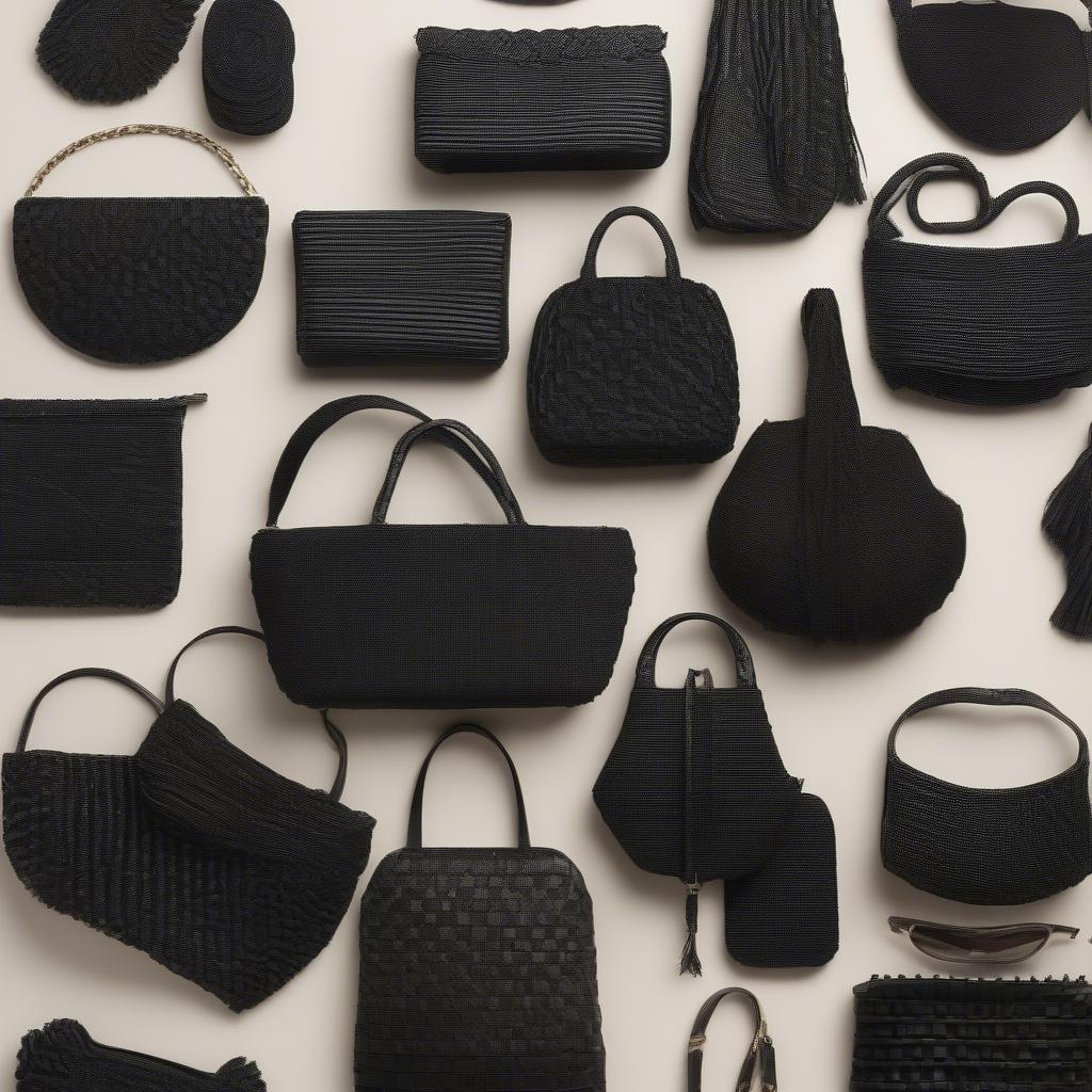 Variety of Black Weaved Bags