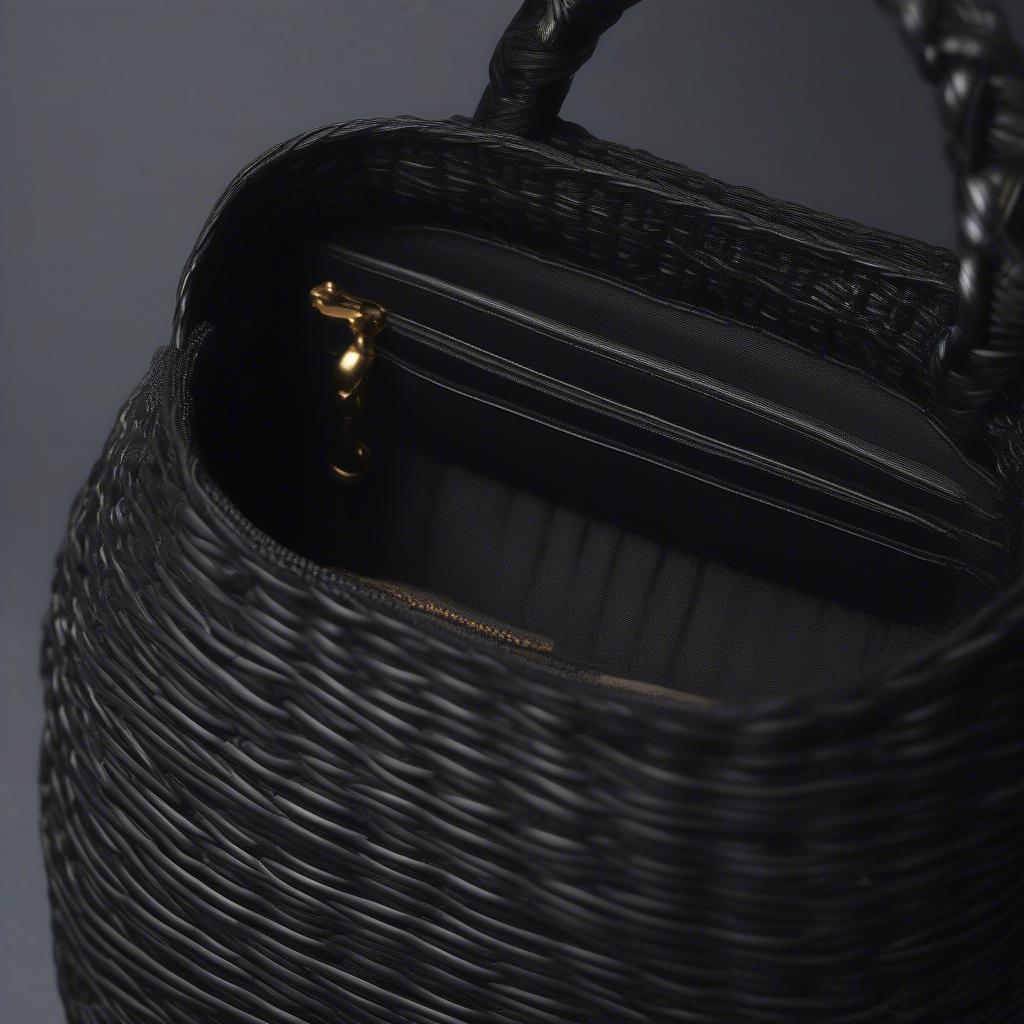 Black Wicker Crossbody Bag