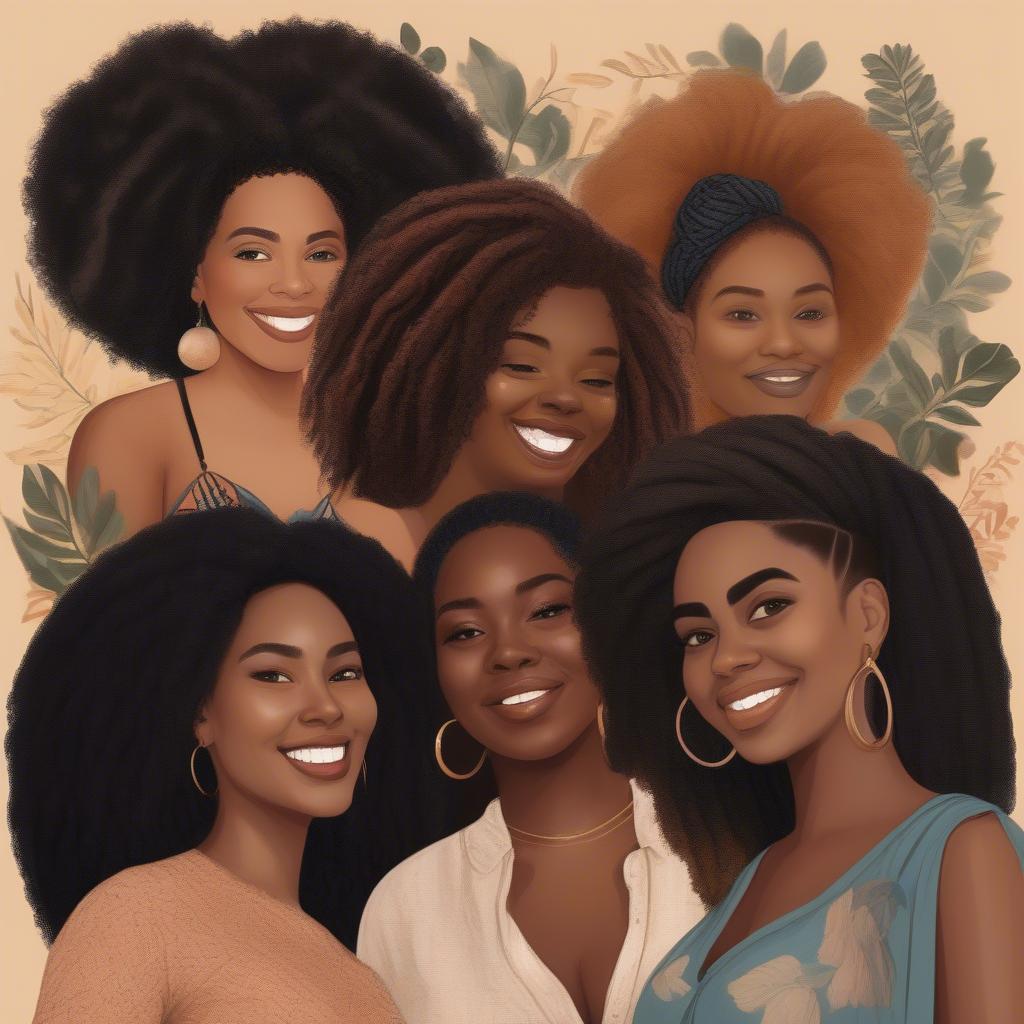 Black women celebrating their natural hair