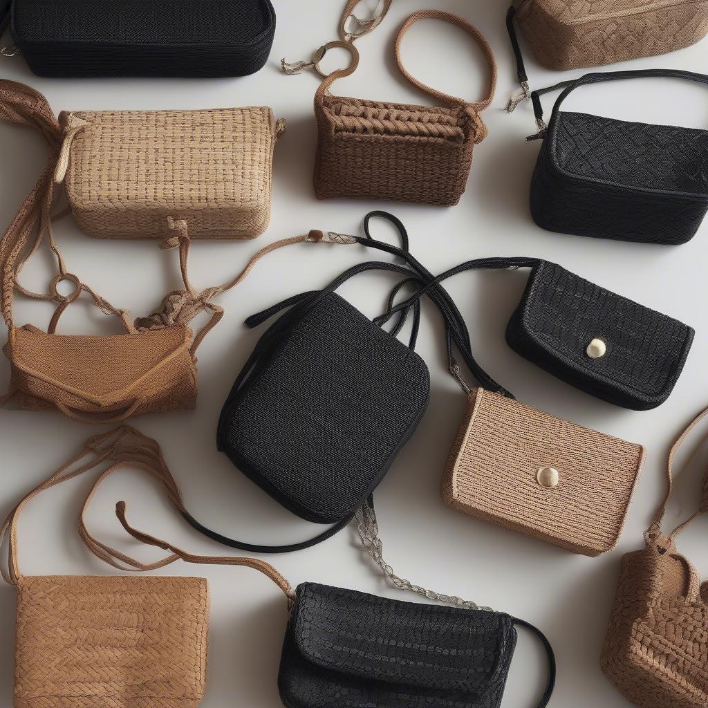 Different Styles of Black Woven Mini Bags