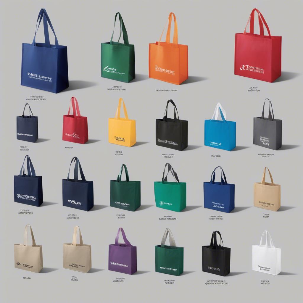 Blank Non-Woven Shopping Bags in Various Sizes