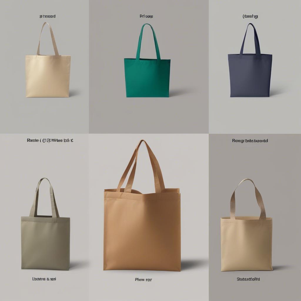 Variety of Blank Non-Woven Tote Bags