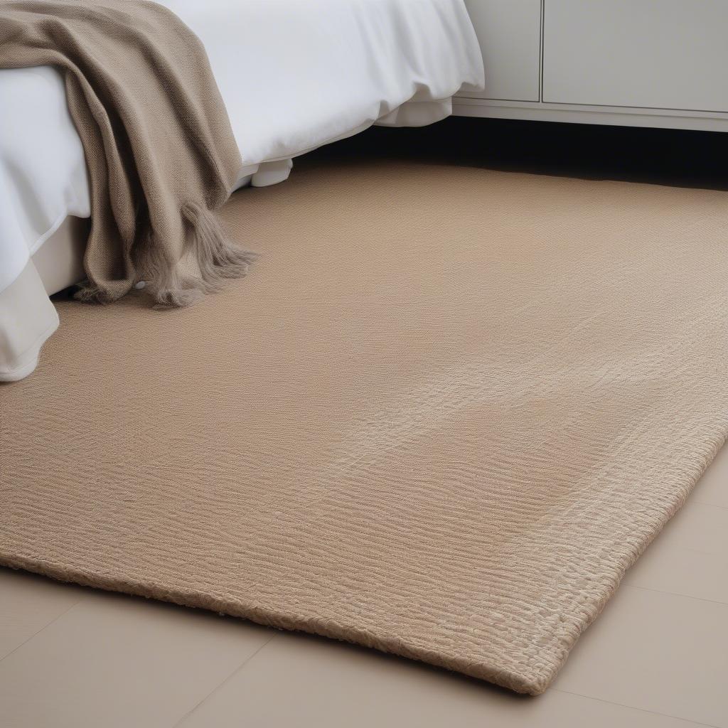 Bleached Ivory Jute Rug in a Bedroom Setting