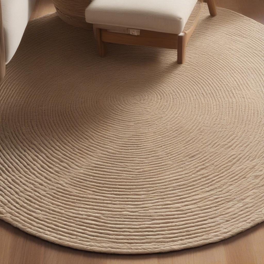 Bleached Ivory Jute Rug in a Living Room Setting