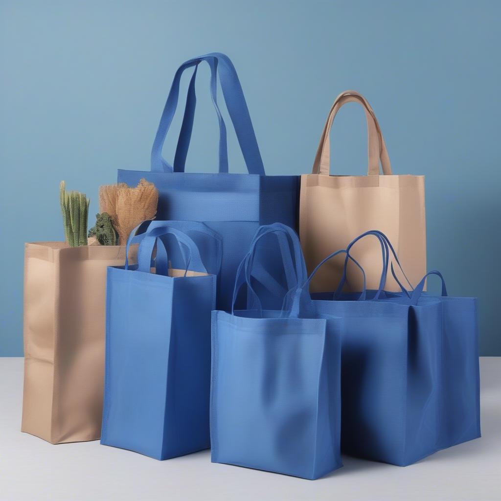 Blue Non Woven Shopping Bags in Various Sizes