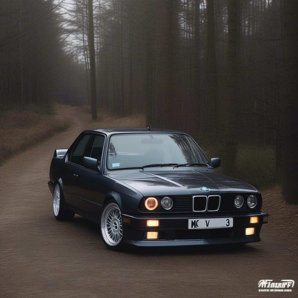 BMW E30 sporting its original Basket Weave Wheels