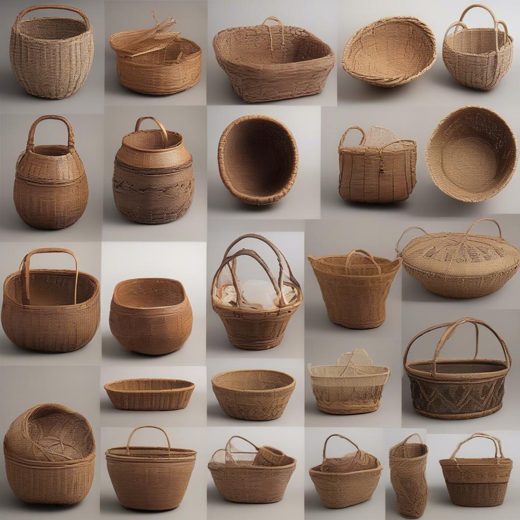 A Collection of Bob Rosenberg's Wicker and Rattan Baskets