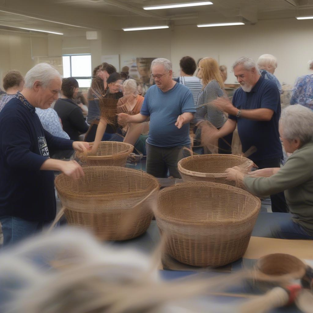 Bob Rosenburg Leading a Basket Weaving Workshop