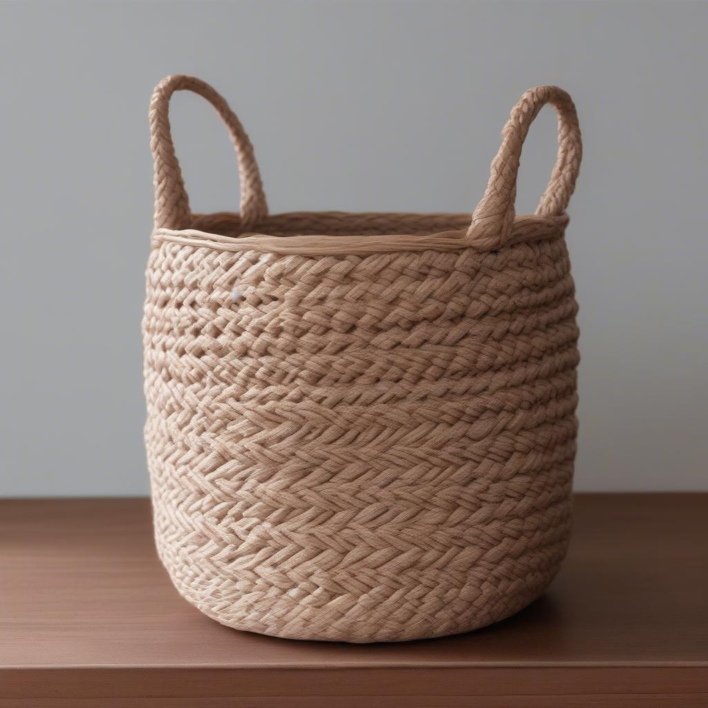 Finished Braided Basket Weave Knit Basket