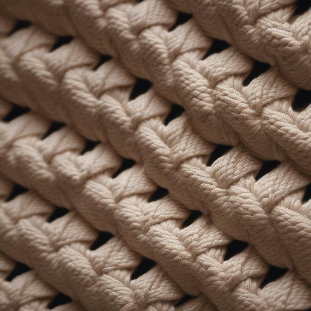 Close-up of Braided Basket Weave Knit