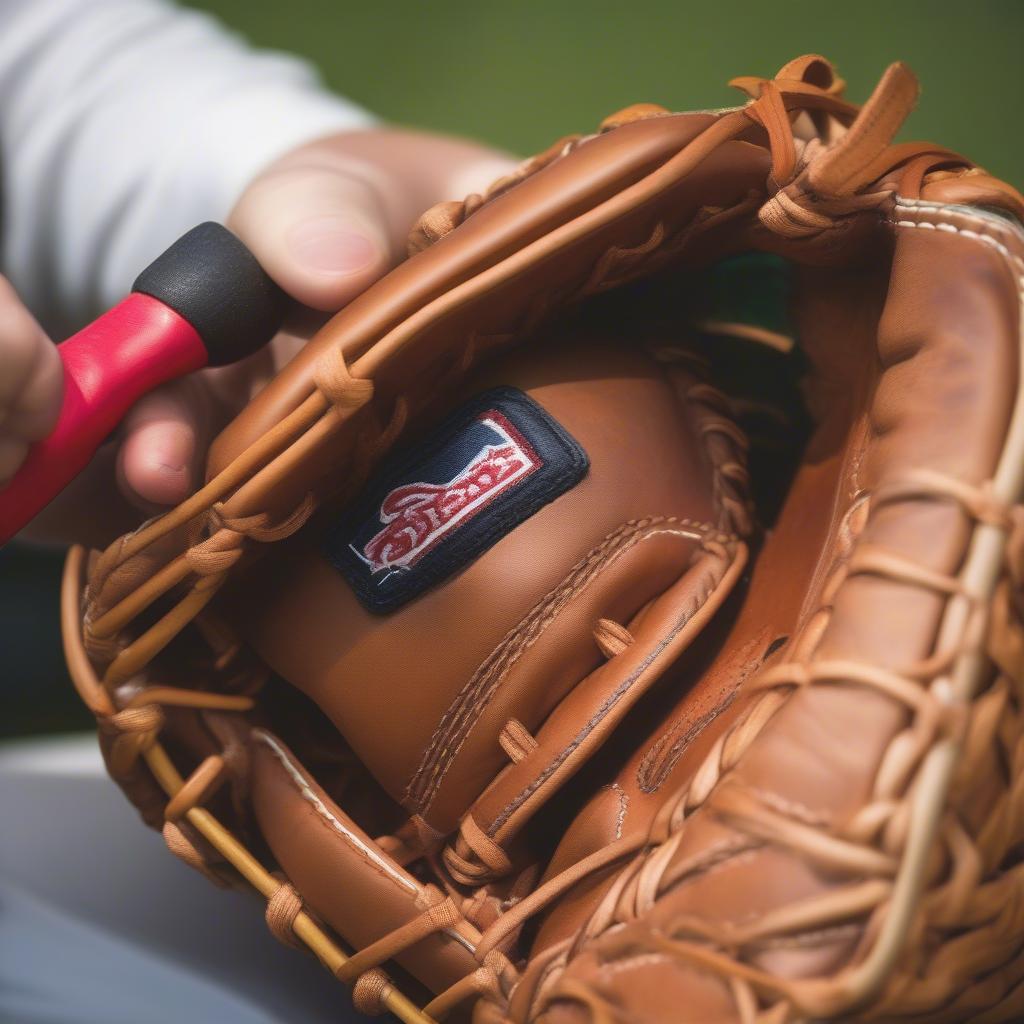 Breaking in a Youth Baseball Glove with Basket Weave Pattern