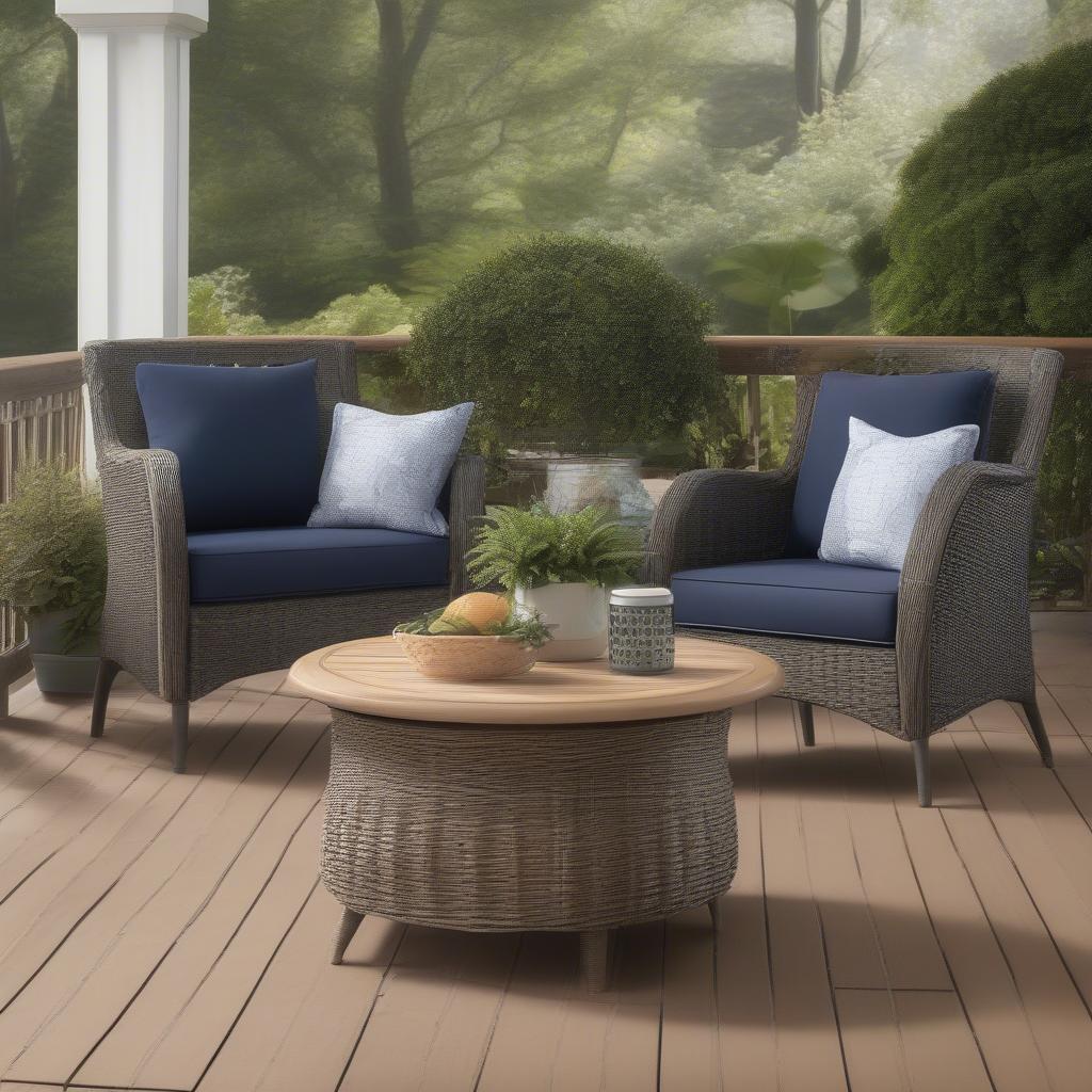 Brielle Basket Weave Navy Outdoor Furniture