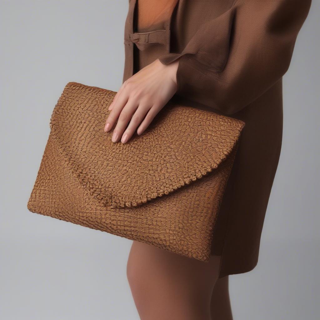 Variety of Brown Woven Clutch Bags