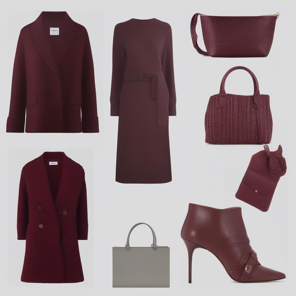 Burgundy Woven Bag Outfit Ideas