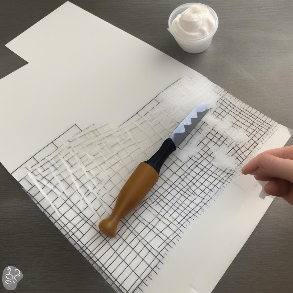 Practicing Buttercream Basket Weave on Parchment Paper