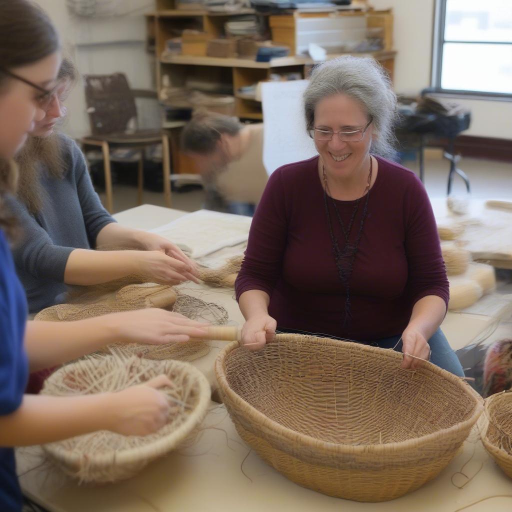 Candace Katz Sharing Her Basket Weaving Knowledge