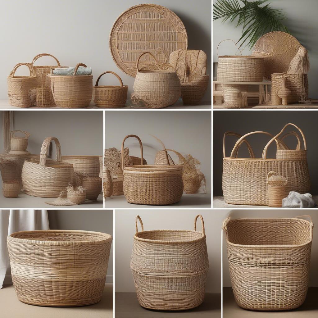 Variety of Cane Basket Shapes and Sizes in NZ