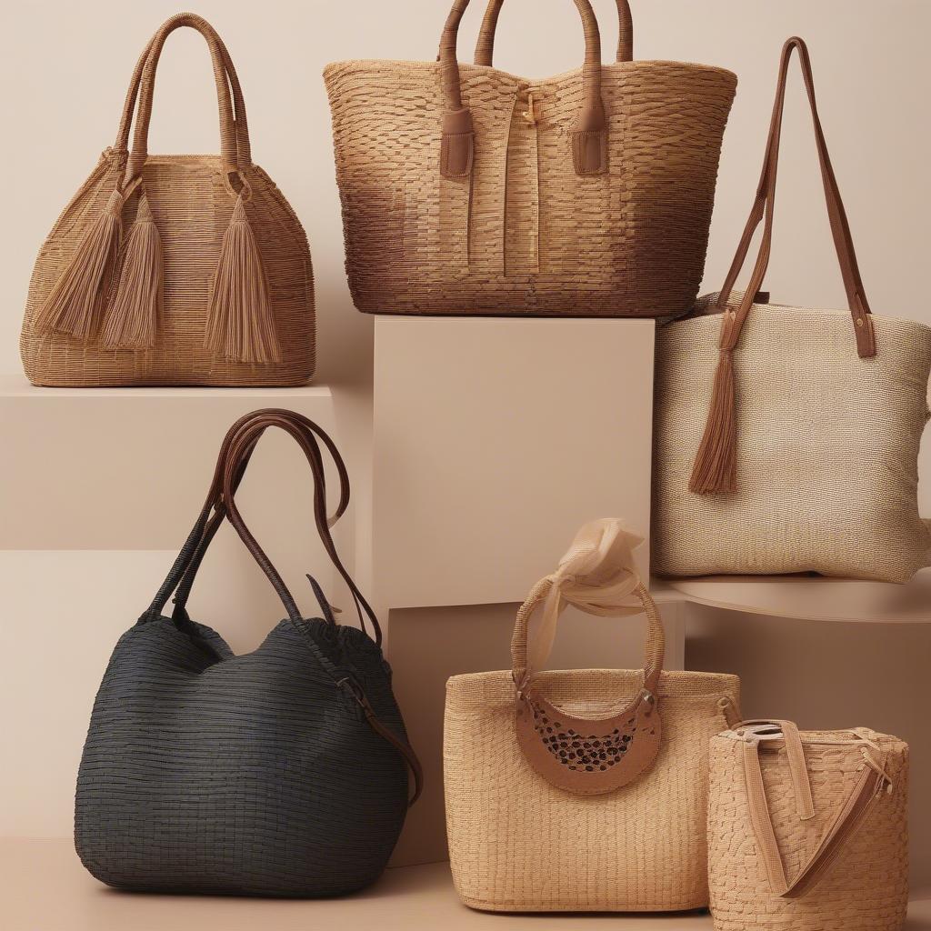 Different Cara Large Woven Crossbody Bags