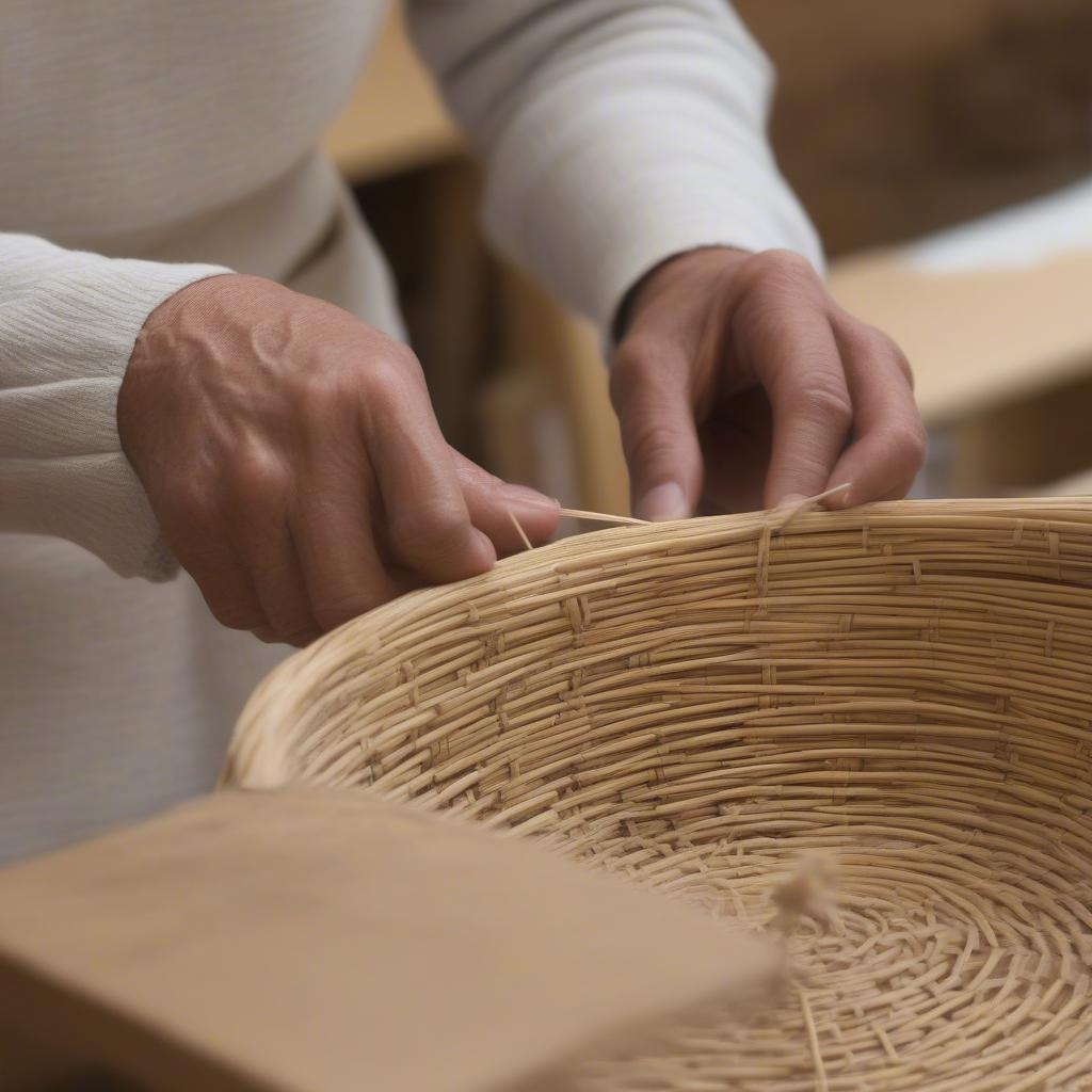 Weaving the Base of a Cat Head Basket