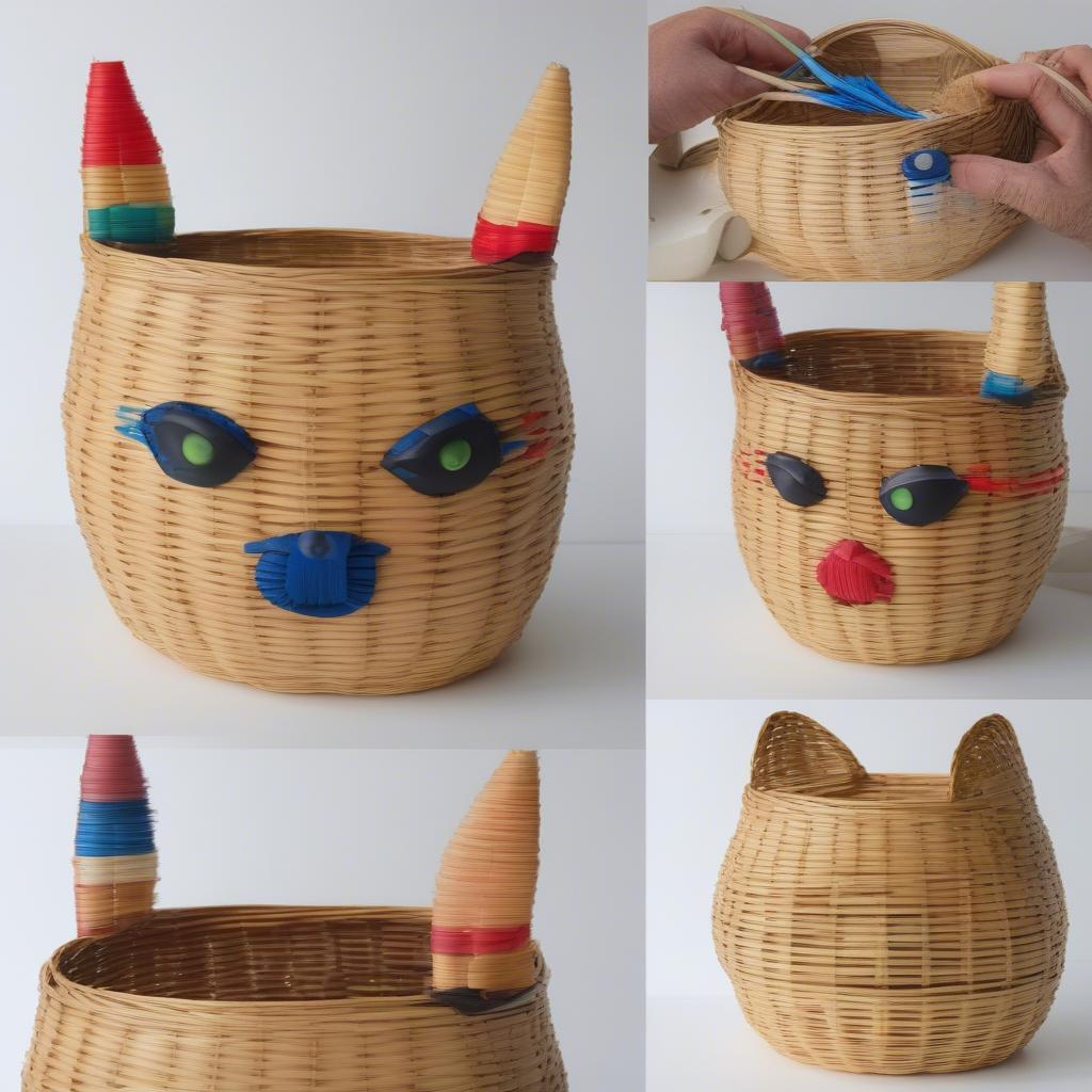 Adding Finishing Touches to a Cat Head Basket