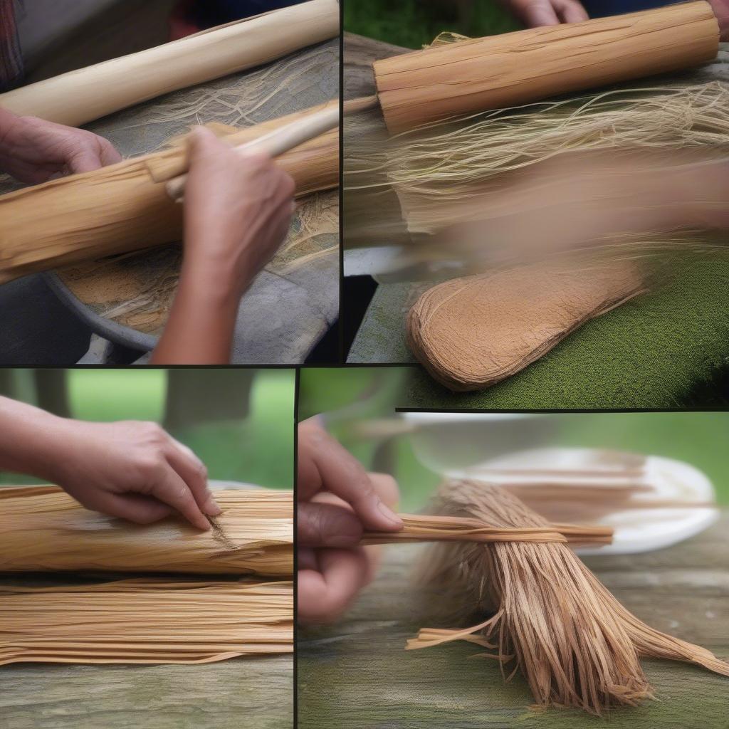 Cedar Bark Basket Weaving Process: Stripping, Soaking, and Splitting Cedar Bark